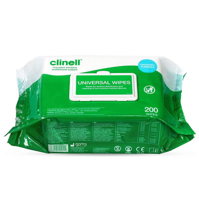 Clinell Universal Sanitising Wipes 200 Wipes