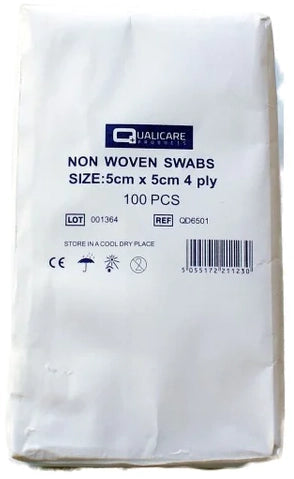 Non Woven Swabs 5cm X 5cm 100 Pack