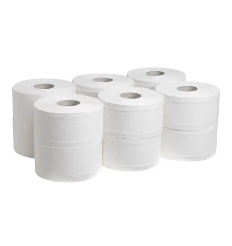 Mini Jumbo Toilet Roll 2ply 2.25" 150m 12 Pack