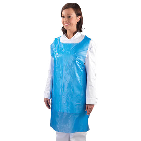 Blue Disposable Polythene Apron On A Roll 200 Aprons