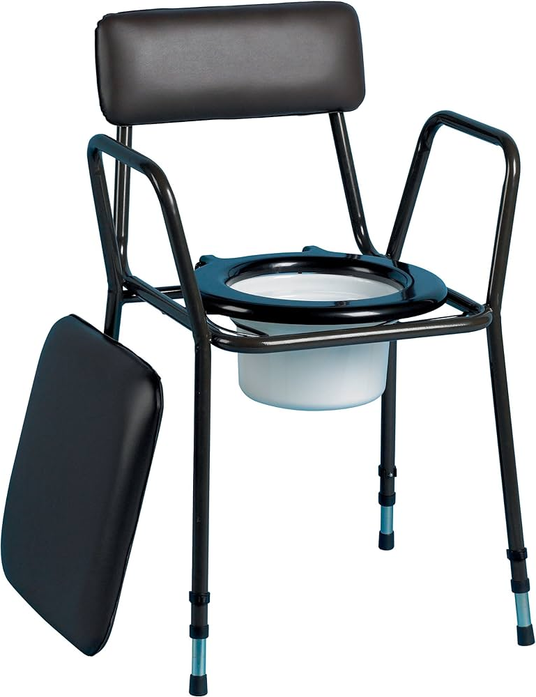 Adjustable Height Stacking Commode With Pan