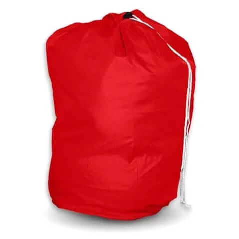 Red Linen Laundry Bag