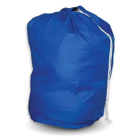 Blue Linen Laundry Bag