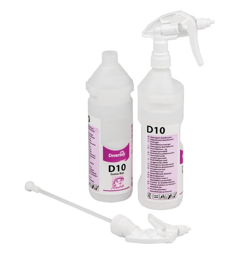 Diversey D10 All Purpose Cleaner Sanitiser Refill Bottles 6 Pack