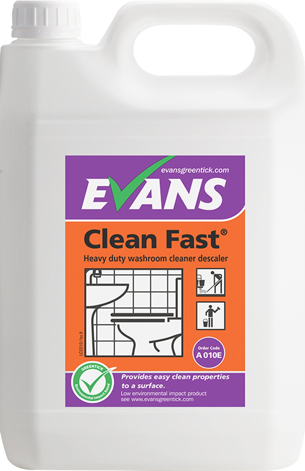 Evans Cleanfast Foaming Washroom Cleaner 5Ltr 2 Pack