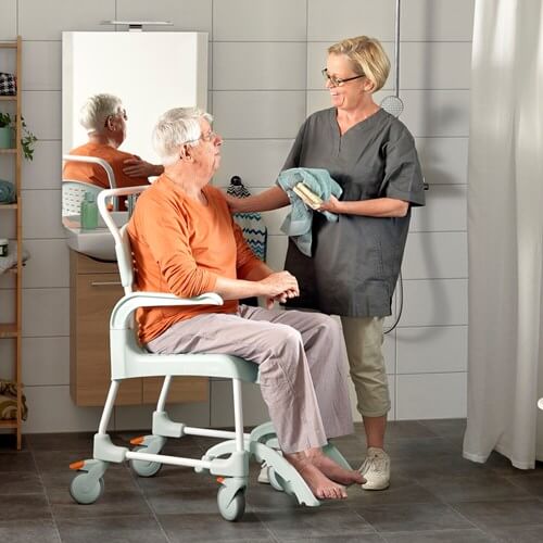 ETAC Clean Shower Commode Chair 49cm with Lockable Castors