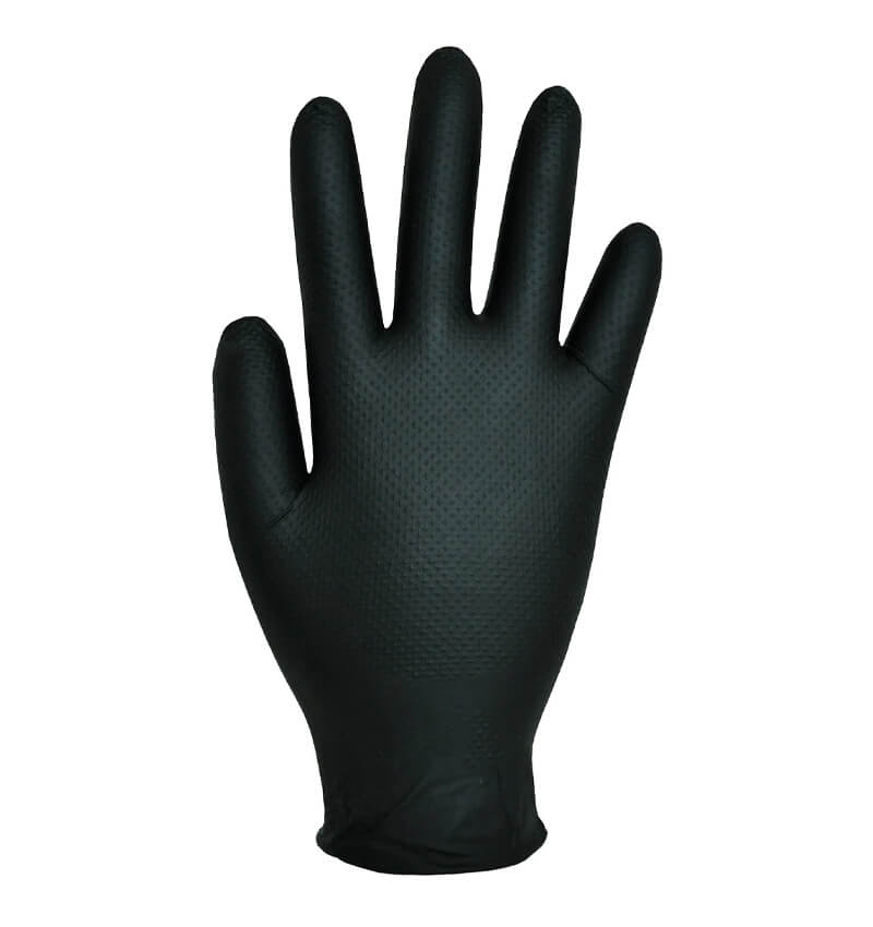 100 Pack Tough Nitrile Gloves Powder Free Black Small