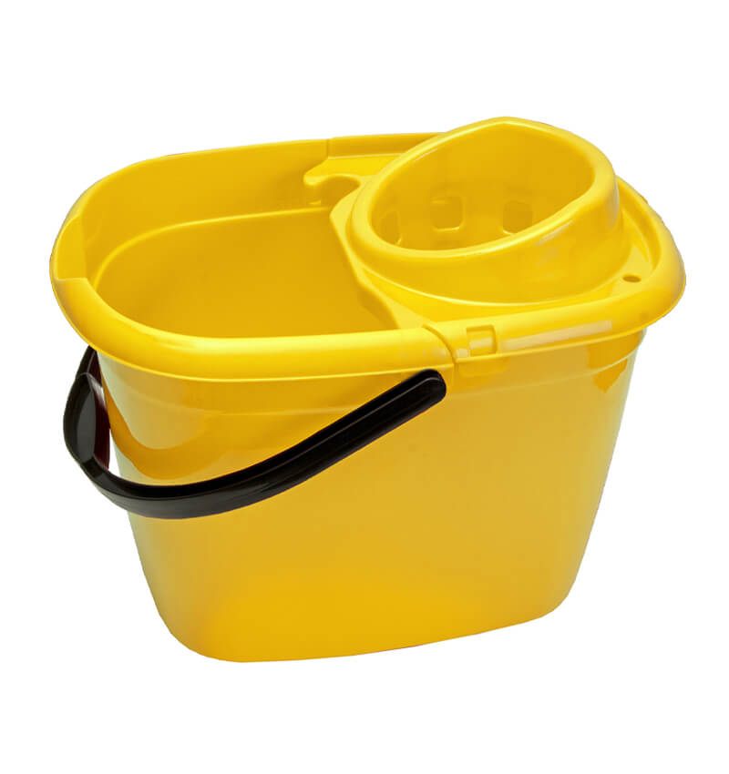 Yellow Plastic Mop Bucket 10Ltr