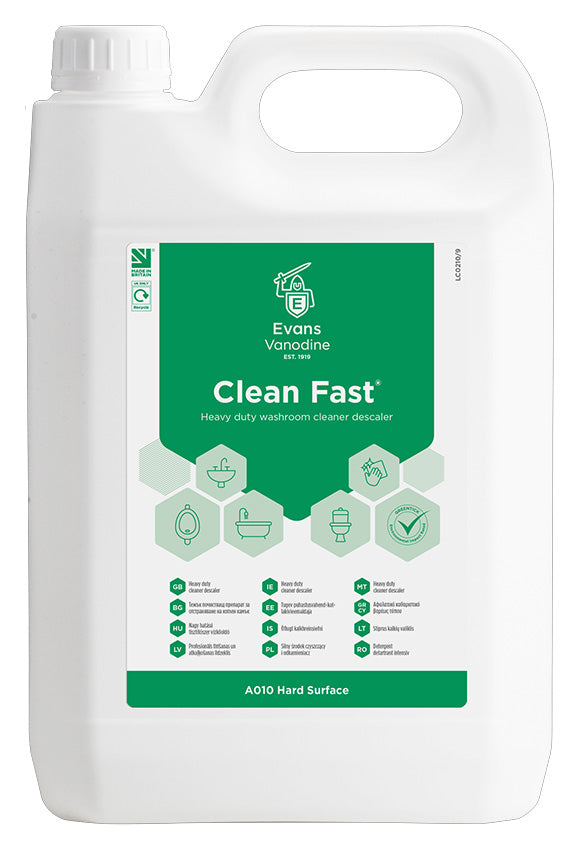 Evans Cleanfast Foaming Washroom Cleaner 5Ltr 2 Pack