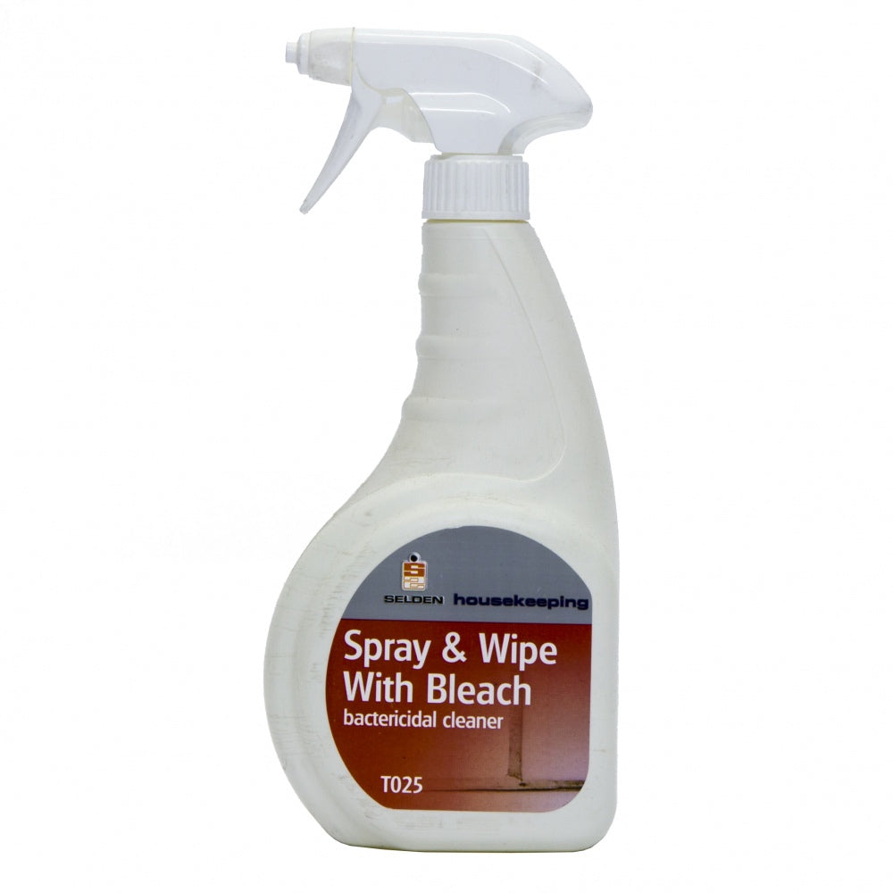 Spray And Wipe With Bleach 750ml Ready To Use Trigger Bottles 6 Pack