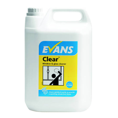 Evans Clear Glass And Stainless Steel Cleaner 5Ltr 2 Pack