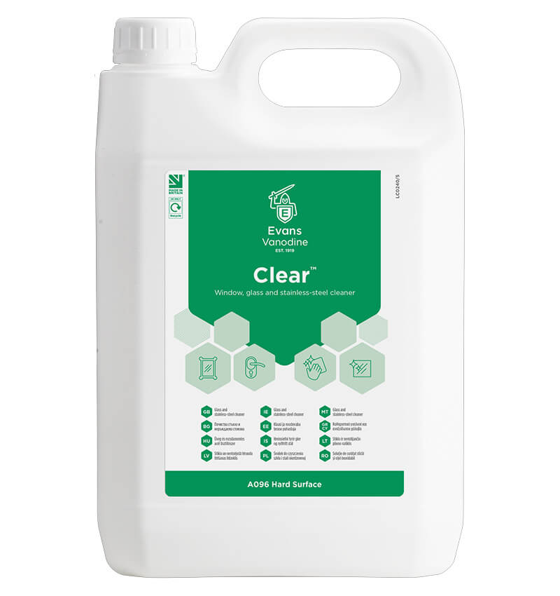 Evans Clear Glass And Stainless Steel Cleaner 5Ltr 2 Pack