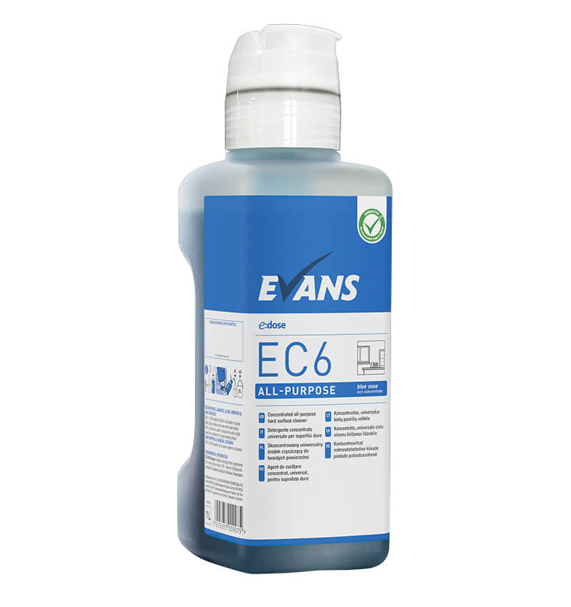 Evans E Dose EC6 All Purpose Hard Surface Cleaner Super Concentrate 1Ltr