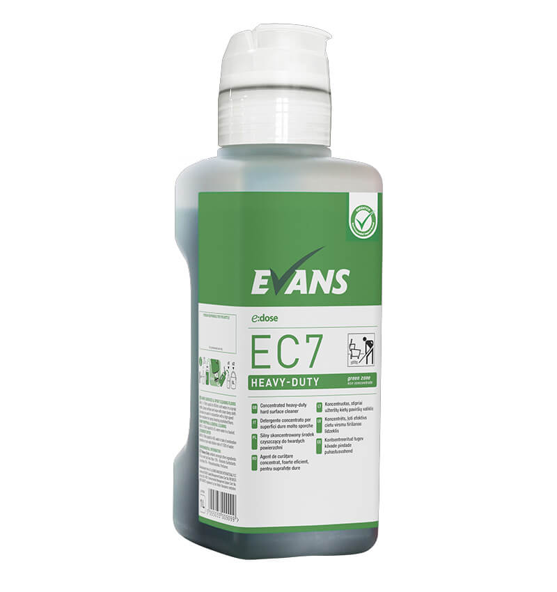 Evans E Dose EC7 Heavy Duty Hard Surface Cleaner Super Concentrate 1Ltr