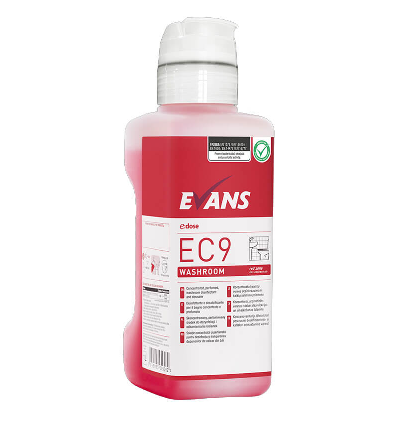 Evans E Dose EC9 Washroom Cleaner And Descaler Super Concentrate 1Ltr