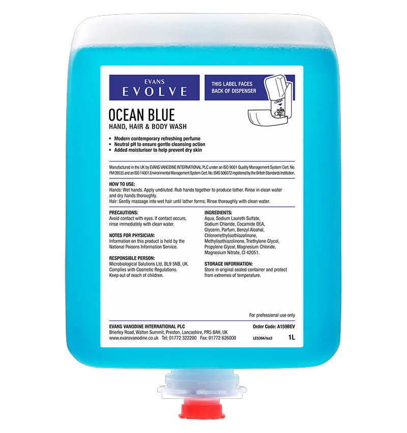 Evans Ocean Blue Hand Soap Cartridge Pack