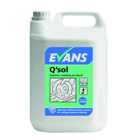 Evans Qsol Superior Perfumed Washing Up Liquid 5Ltr 2 Pack