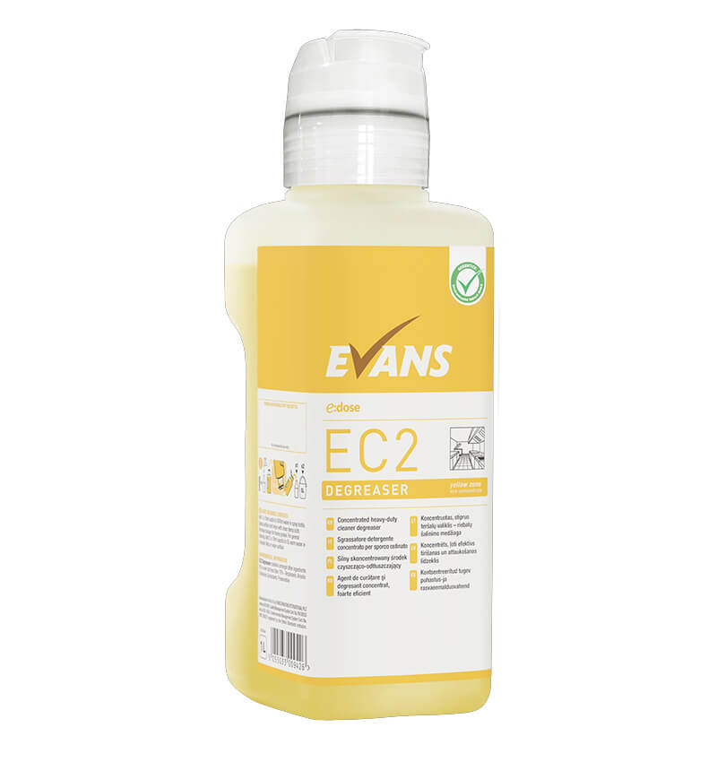 Evans E Dose EC2 Unperfumed Heavy Duty Cleaner Degreaser Super Concentrate 1Ltr 4 Pack