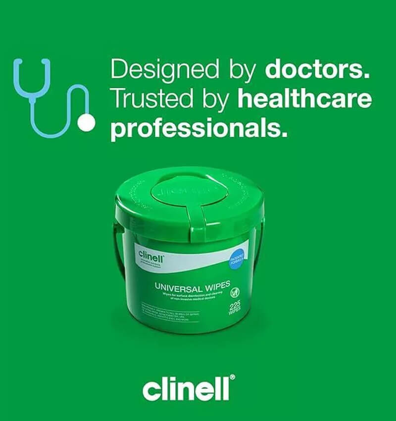 Clinell Universal Sanitising Wipes Bucket CWBUC225 225 Wipes