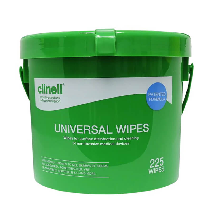 Clinell Universal Sanitising Wipes Bucket CWBUC225 225 Wipes