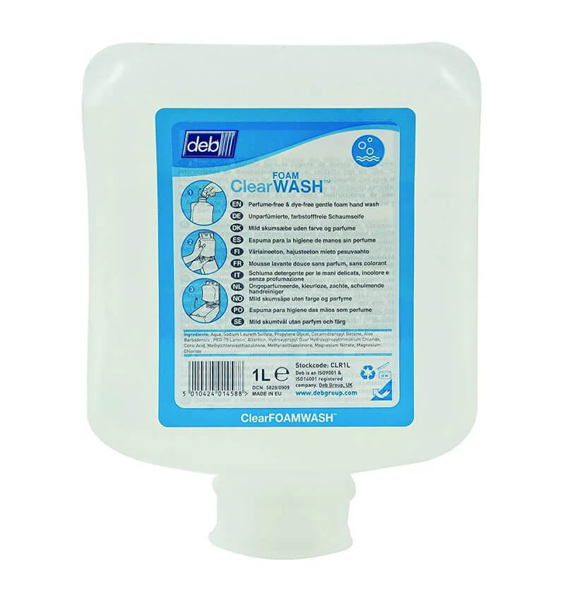 Deb Clear Foam Wash 1L CLR1L 6 Pack