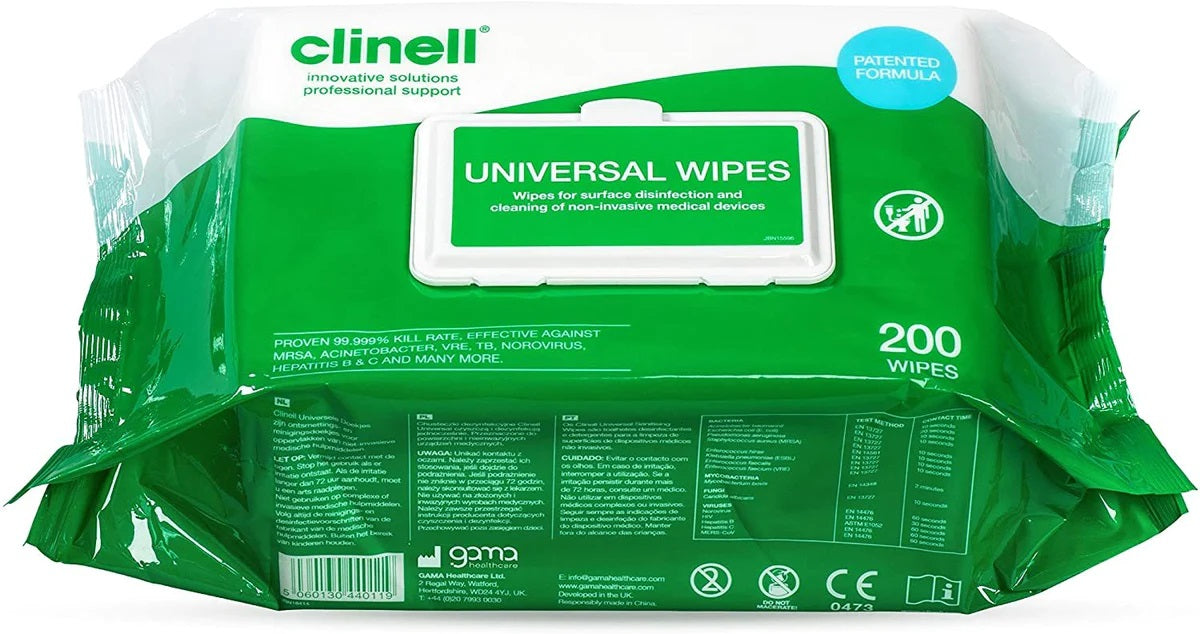 Clinell Universal Wipes Green CW200 200 Wipes