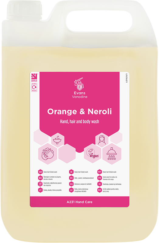 Evans Orange & Neroli Hand Hair and Body Wash 5Ltr
