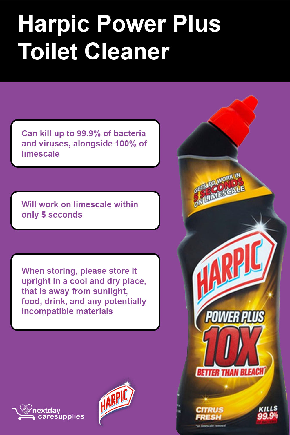 Harpic Original Power Plus Toilet Cleaner 750ml 12 Pack