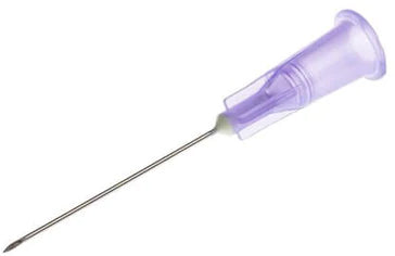 Hypodermic Needle 24G x 1 Inch Violet 100 Pack