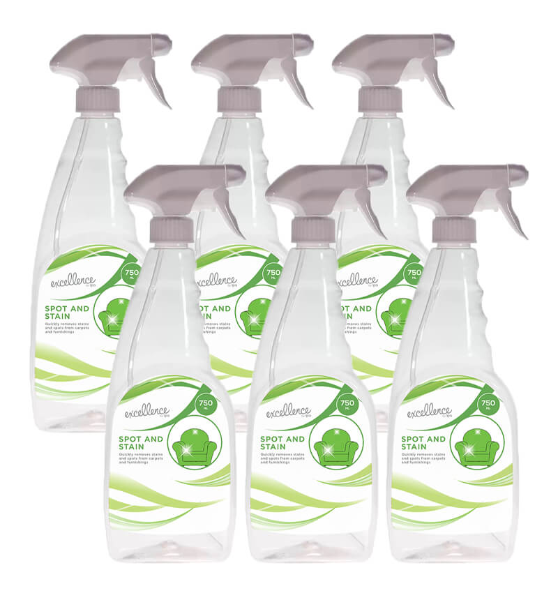 Excellence Spot And Stain Carpet Cleaner 750ml Ready To Use Trigger Bottles 6 Pack