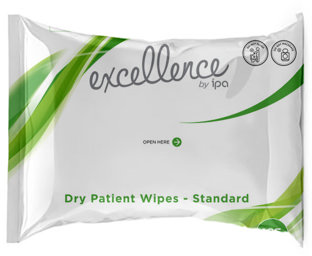 125 Pack Excellence Standard Patient Dry Wipes 27cm x 20cm