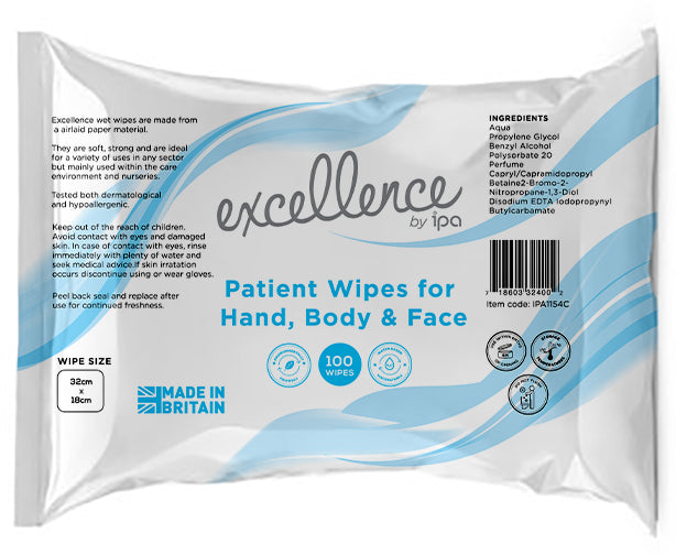 Excellence Patient Wet Wipes for Hand Body and Face Case