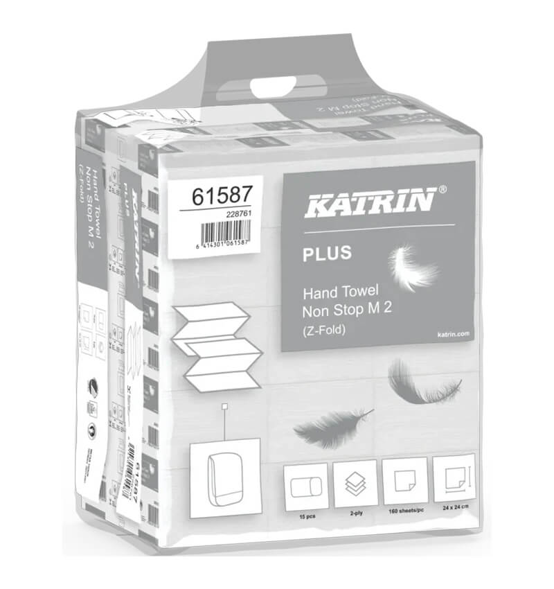 Katrin 61587 Plus Z Fold Wide 2 Ply White 2400 Pack