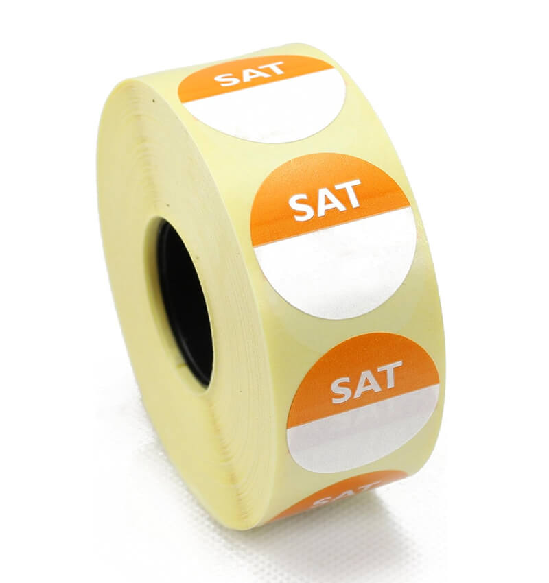 Saturday Day Dot Food Labels 1000 Pack