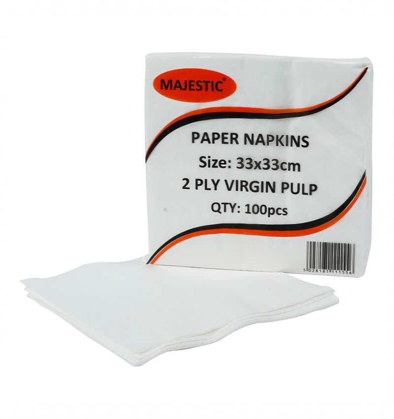 2 Ply White Paper Napkin 4 Fold 33 x 33cm 2000 Pack