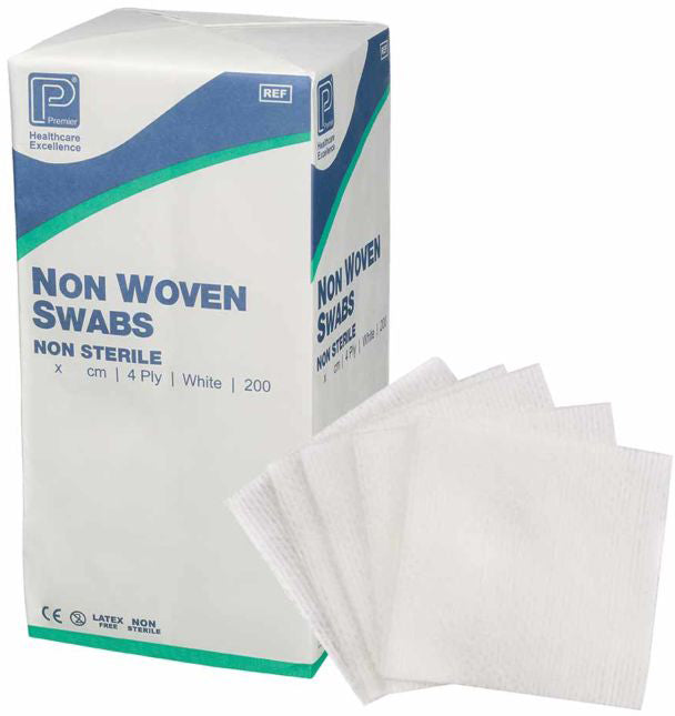 Premier Healthcare Non Woven Swab Non Sterile 10cm x 10cm 200 Pack