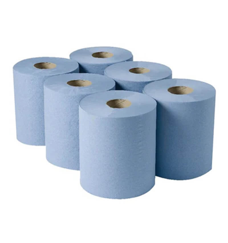 Leonardo Roll Towel 2 Ply Blue Laminated And Embossed 6 Pack