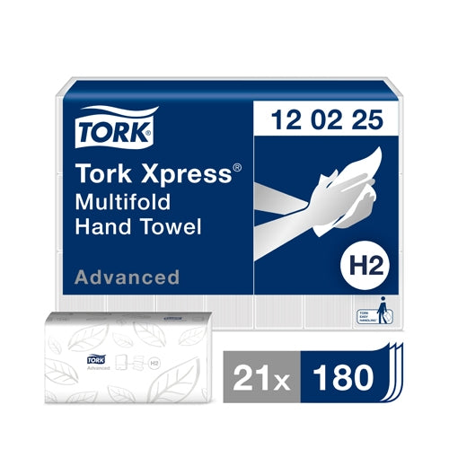 Tork 12 02 25 Xpress 2 Ply Multifold Hand Towel 3780 Pack