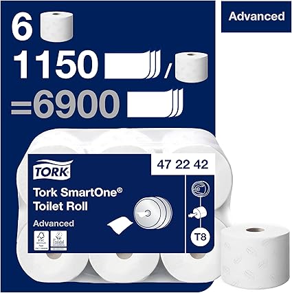 Tork T8 SmartOne Advanced 2Ply Toilet Roll 6 Pack 472242