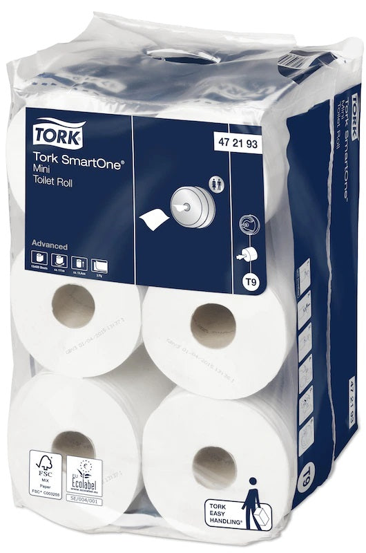 Tork SmartOne Mini Toilet Roll T9 2ply 12 Pack 472193