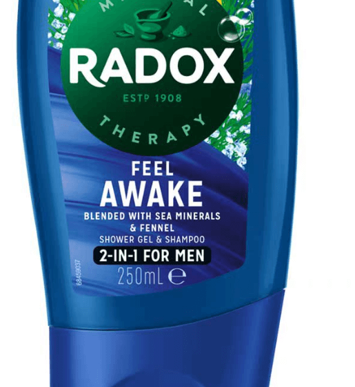 Radox 2 in 1 Feel Awake Shower Gel For Men 225ml 6 Pack