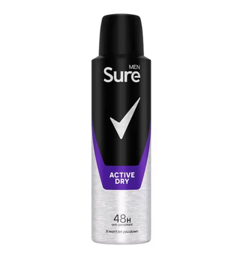 Sure Men Active Dry Antiperspirant Deodorant 6 x 150ml