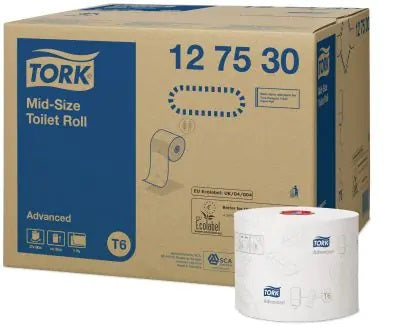 Tork Mid Size T6 Toilet Rolls Advanced 27 Pack 127530