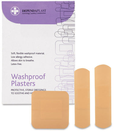 Washproof Plasters Assorted Sizes 100 Pack
