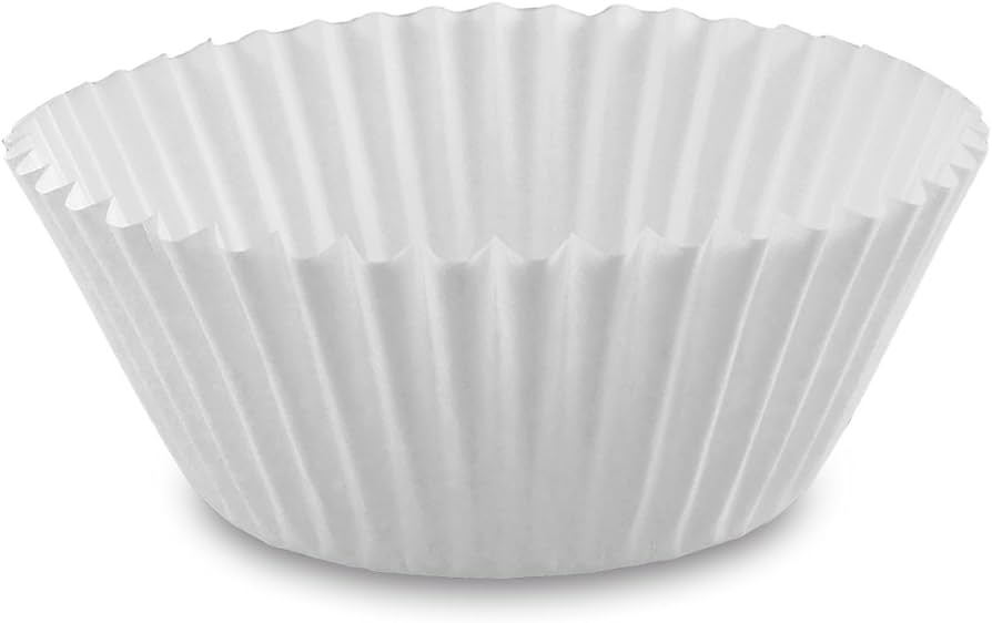 Pirottini Per Muffin Grandi Bianchi - Confezione Da 50 Pezzi (8cm X 4cm) - Plain White Large Muffin Cases