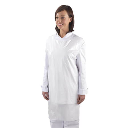 White Disposable Polythene Apron On A Roll 200 Aprons