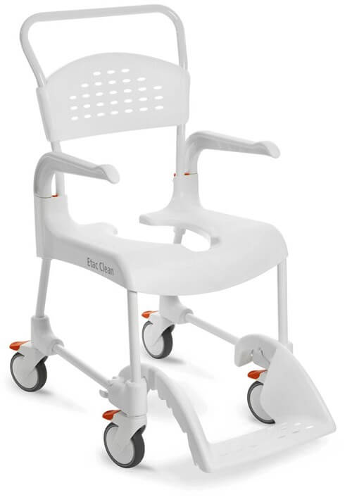 ETAC Clean Shower Commode Chair 49cm with Lockable Castors