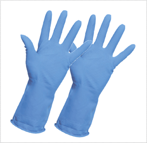 Blue Medium Household Rubber Gloves 12 Pairs
