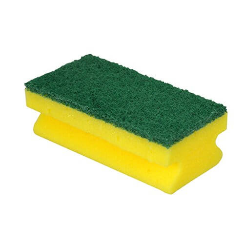 Yellow Green Sponge Scourer With Finger Grip 10 Pack