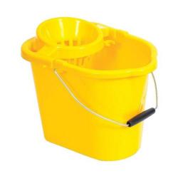 Yellow Plastic Mop Bucket 10Ltr